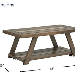 Coffee table with two end tables