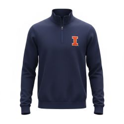 NWT Champion ANTIGUA ILLINOIS FIGHTING ILLINI WOMENS NAVY BLUE VICTORY QTR ZIP S
