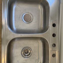 New 33” Over The Counter Double Sink