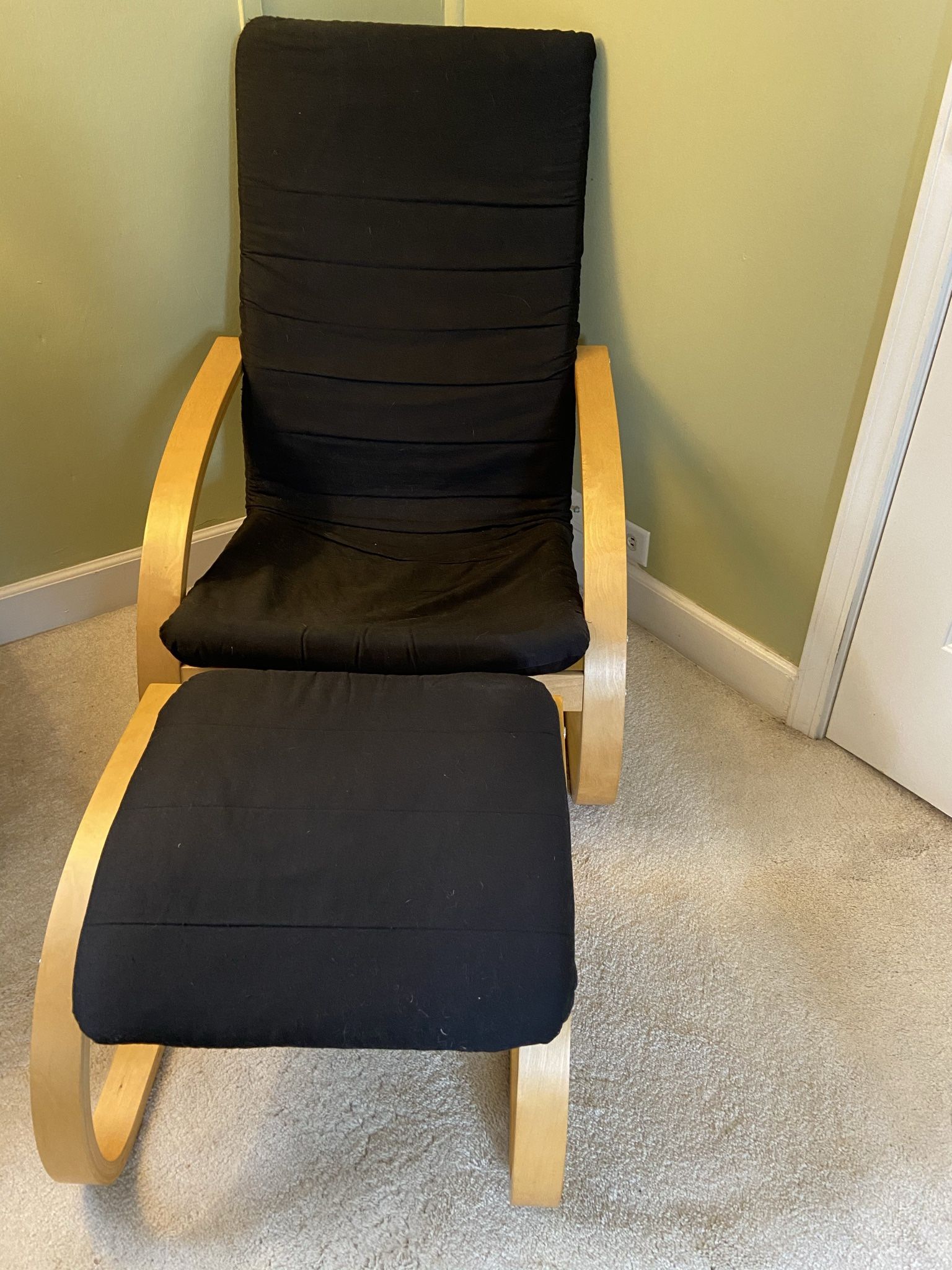 Black chair and ottoman