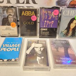 Vintage Audio Cassette Music Tapes Abba Cheer Prince Village People And More