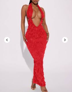 Textured backless dress