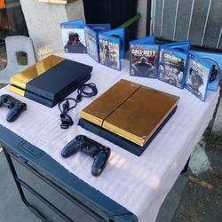 All Gold & Black OR Black & gold Playstation 4 PS4 500GB, $200! Any Combo Any 3 Games & 1 Original Controller $400! Both PS4 combo Trade are welcome