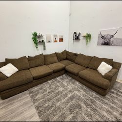 Brown Sectional Couch - Free Delivery 