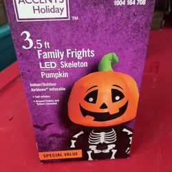 Home accent 3.5 feet family, frights, LED skeleton pumpkin