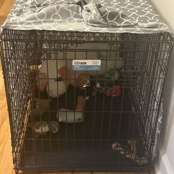 36” Dog Crate + Privacy Crate Cover – Excellent Condition