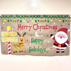 Happy Holidays Hand Painted Custom Banner