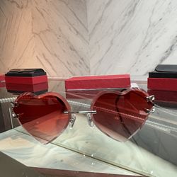 🔥🔥SILVER FRAMES DIAMOND CUT ♥️ SHAPED LENSES 