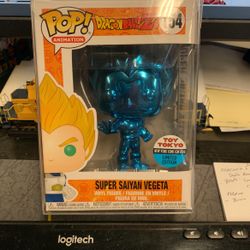 Funko Pop Supet Saiyan Vegeta # 154 Blue Chrome