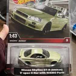 Hot Wheels Nissan skyline GT-R (BNR34) v spec ll Nur with NISMO parts