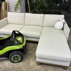 White Fabric Sectional Sofa