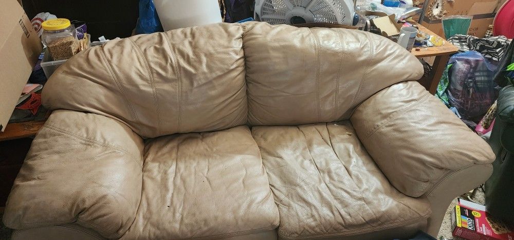 Leather couch and love seat