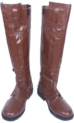 Mens Medieval Costume Knight Boots Tall Boots Renaissance Pirate Cosplay Leather Shoes for Halloween Party Cosplay