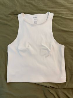 Mi Ami White Crop Tank Top Size Small
