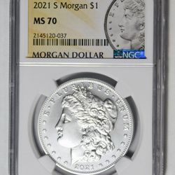2021-S $1 Morgan Silver Dollar 100th Anniversary! "TOP GRADE" MS-70