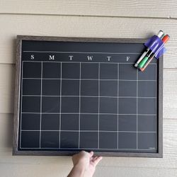 Nice Large Magnetic Wooden Calendar with Markers.  Good Condition.   