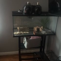 reptile tank w/light and stand 