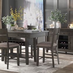 5 PIECE SET GRAY FINISH SET WINE RACK - SILLAS ALTO