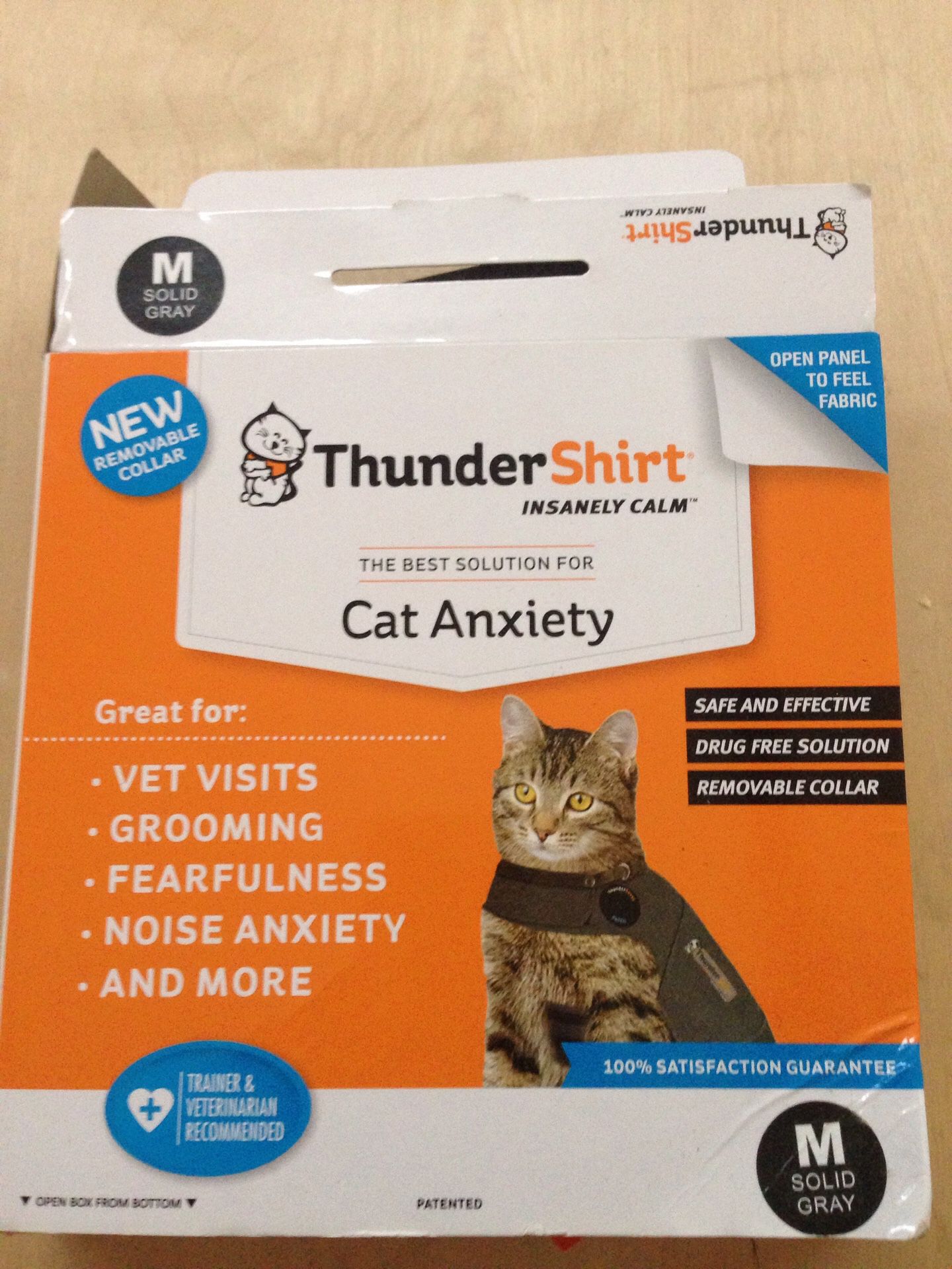 Cat thunder shirt for cat anxiety size medium