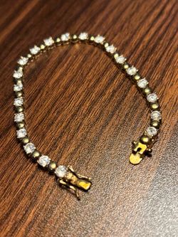Gold Vermeil Faux Diamond Tennis Bracelet