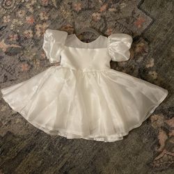 Ivory Puffed Sleeve Flower Girl Dress - 4T