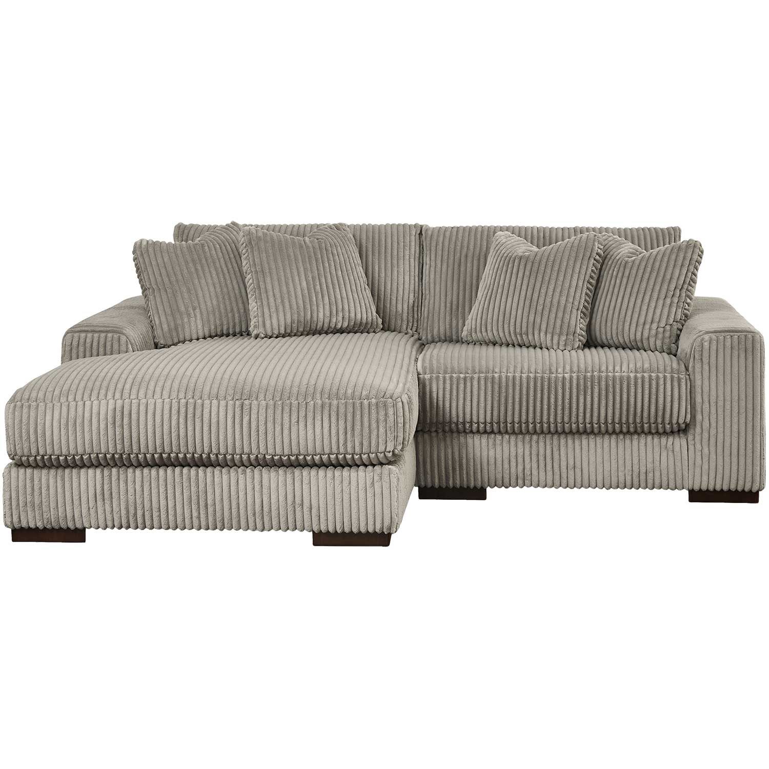 Grey Corduroy Chaise Sectional