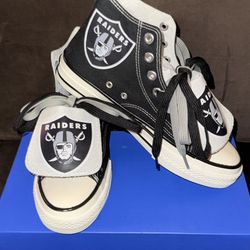 OL SCHOOL SPORTS HIGH TOP CANVAS ( BLACK ) RAIDERS EDITION