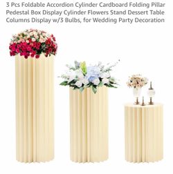 Foldable Accordion Cylinder Pillars