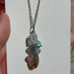 moonstone, turquoise, mixed gem necklace 