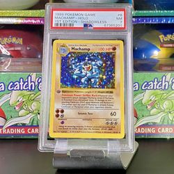 1999 Machamp Shadowless 1st Edition 8/102 Base Set Pokémon Card PSA 7