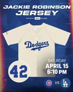 LA Dodgers Jackie Robinson 42 SGA Stadium Giveaway Jersey XL