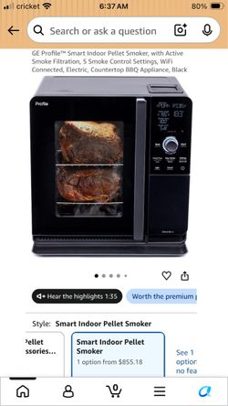 GE Profile Smart Indoor Pellet Smoker P9SBAAS6VBB NEW!