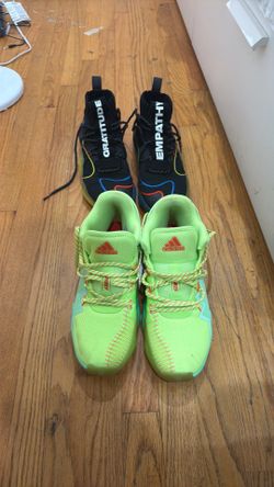Donovan Mitchell Spida Sense D.O.N. Issue #2 shoes and Pharrell Williams Adidas shoes