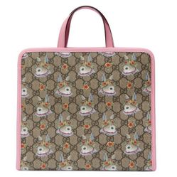 Gucci x Yuko Higuchi Children’s GG Supreme Rabbit Tote Bag Pink Authentic 605614