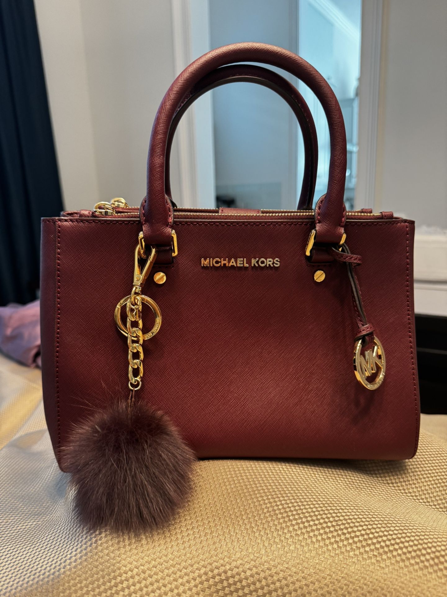 Michael Kors Burgundy Leather Bag