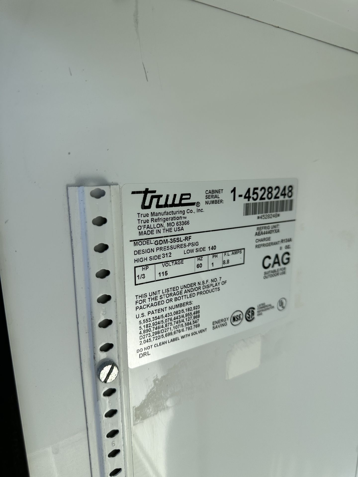 True 2 Door Glass Merchandiser Cool Refrigerator Pepsi