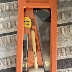 IKEA saw measuring tape rubber mallet level 