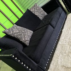 Black 2pc Sofa Couch Set (DELIVERY AVAILABLE)