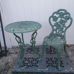 Garden Table With One Chair 