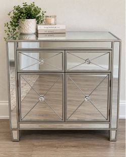 Mirrored Nightstand & Cabinet – Glam Bedroom Furniture