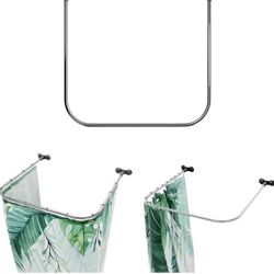 ‼️BRAND NEW‼️ Shower Curtain Rod, U Shaped Rods for Bathroom No Drill 40 Inch Dual Mount Stainless Steel, Rustproof, Silver + Black. ALL SALES ARE FIN