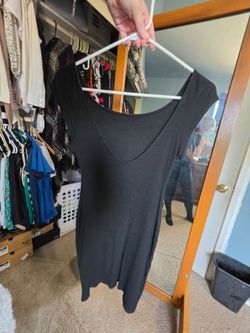 Low back black dress