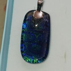 Blue Glass Pendant, 1 1/2 inches