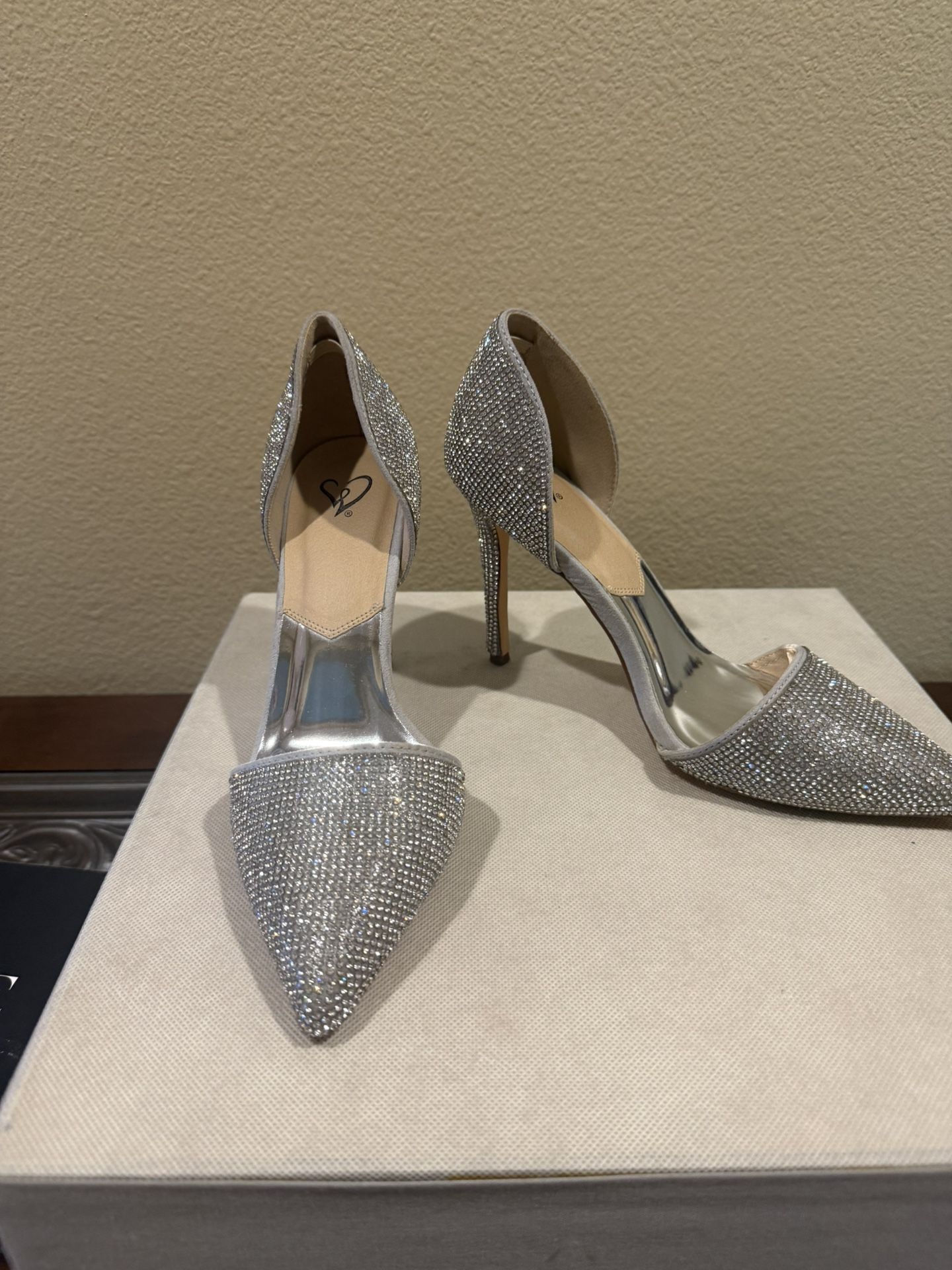 Silver Crystal Heels