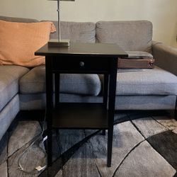 Small Black End Table And Lamp