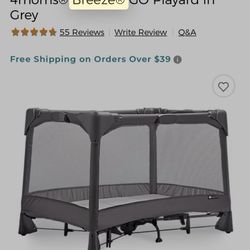 4moms Breeze GO Portable Travel Playard, for Baby, Infant, and Toddler, Easy One-Handed Setup, from The Makers of The mamaRoo 