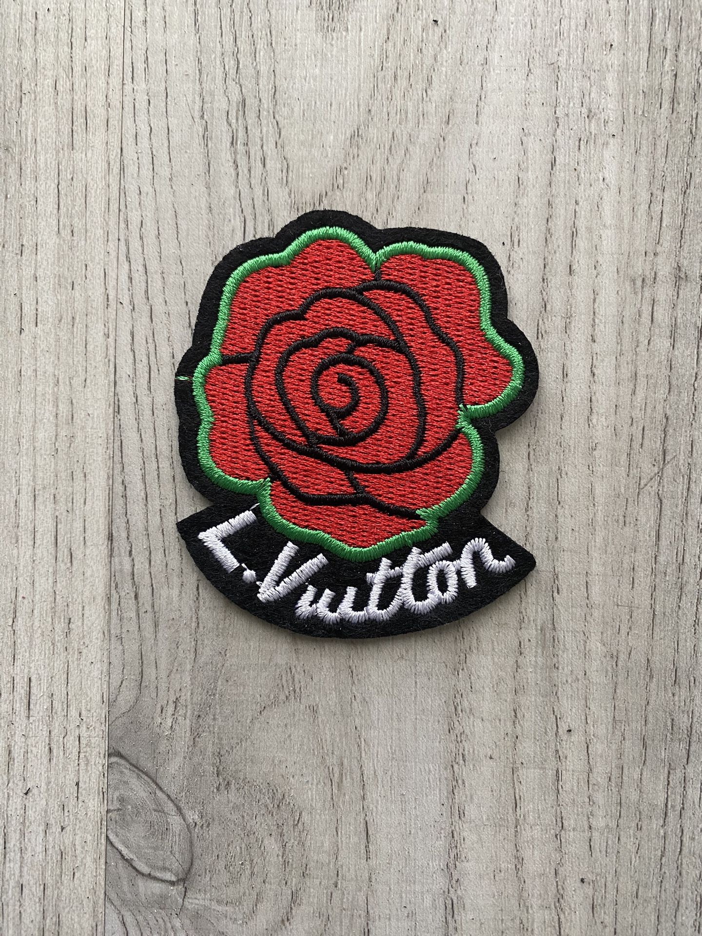 Red LV Iron On Patch
