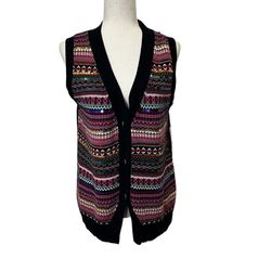 New Tommy Hilfiger Holiday Christmas Sweater Vest Bottom Front Sequins Women’s Sz Large NWT