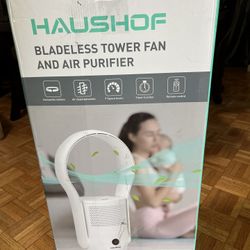 Hausgof Bladeless Tower Fan And Air Purifier. Brand New 