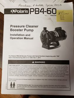 Polaris Pressure Cleaner Booster Pump